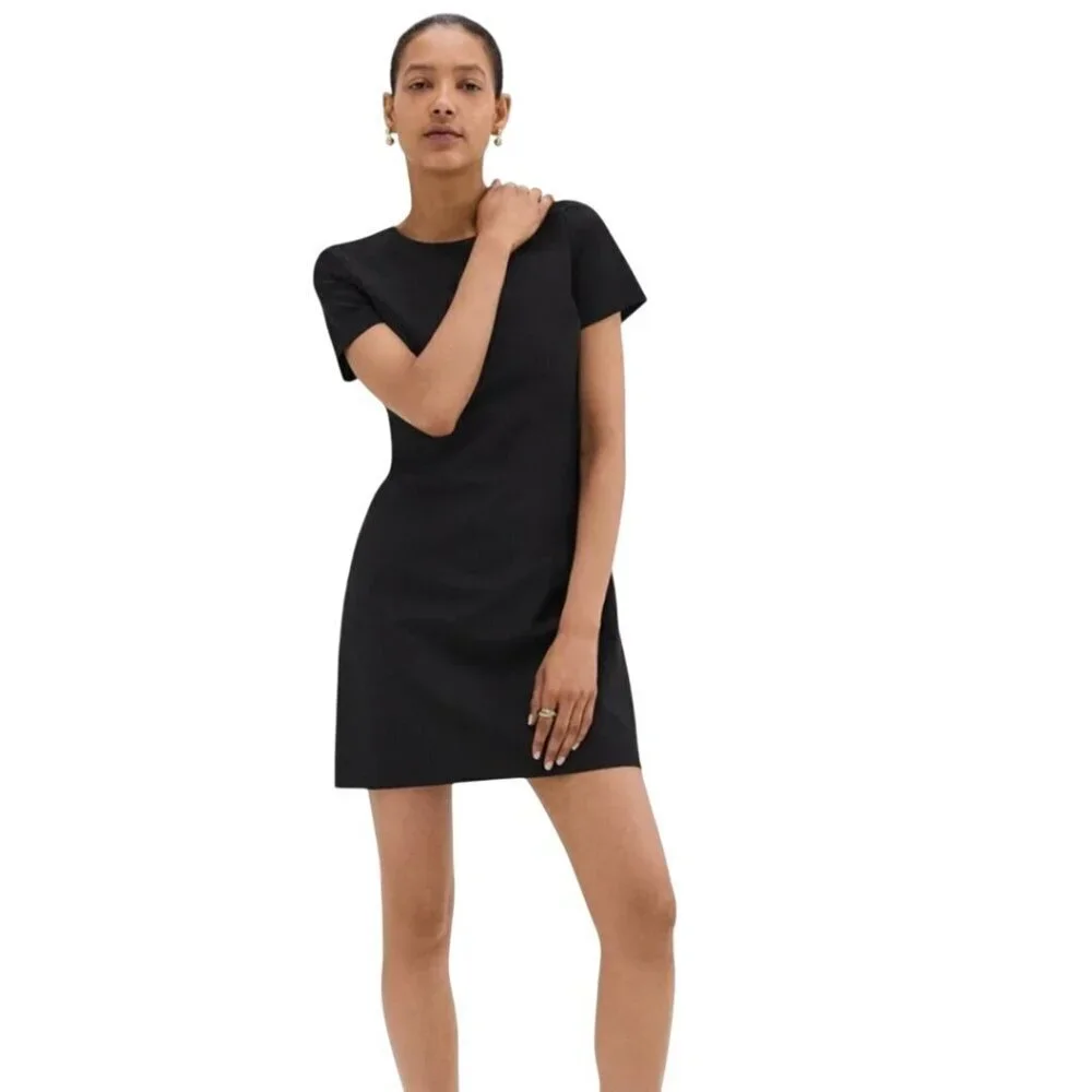 Theory Sheath Dress In Good Wool Black Designer Size M